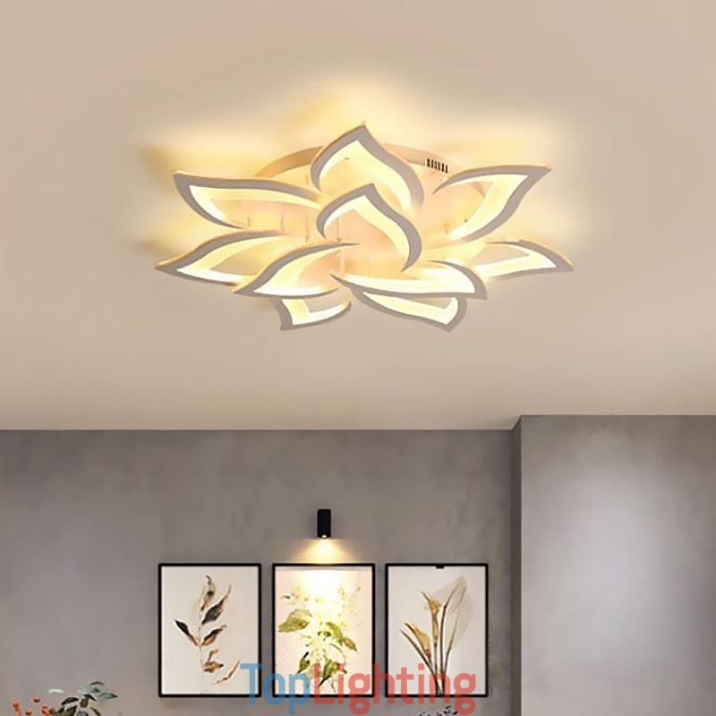 Modern Simple Flush Mount Acrylic Sunflower Shaped Ceiling Light