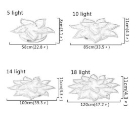 Modern Simple Flush Mount Acrylic Sunflower Shaped Ceiling Light