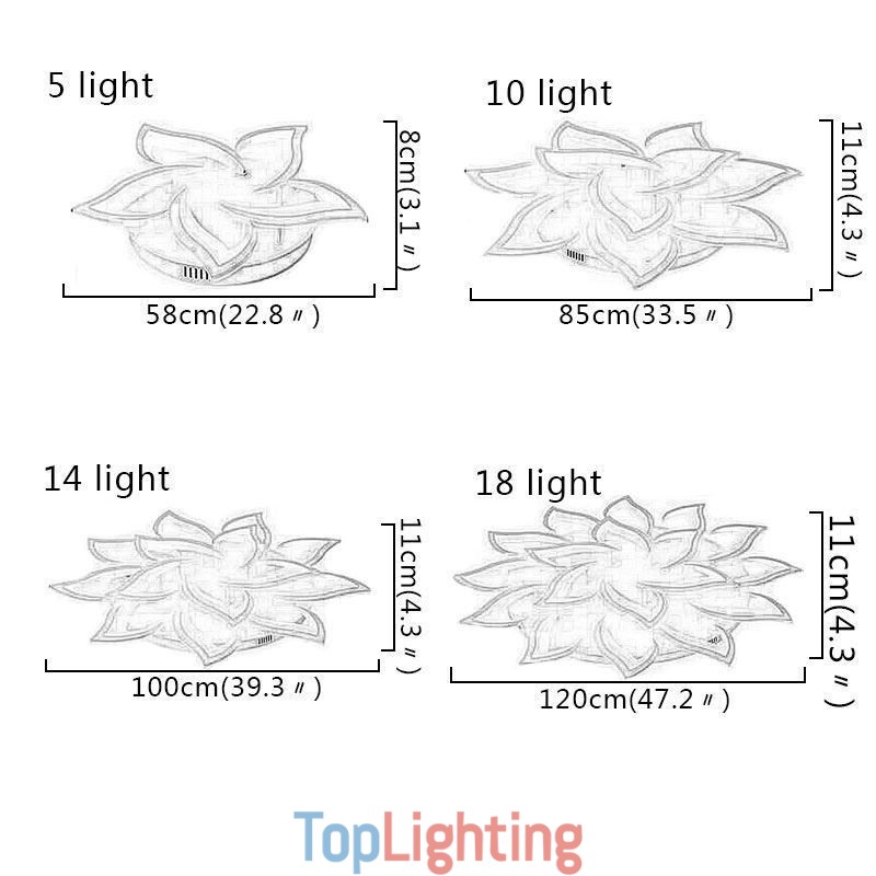 Modern Simple Flush Mount Acrylic Sunflower Shaped Ceiling Light