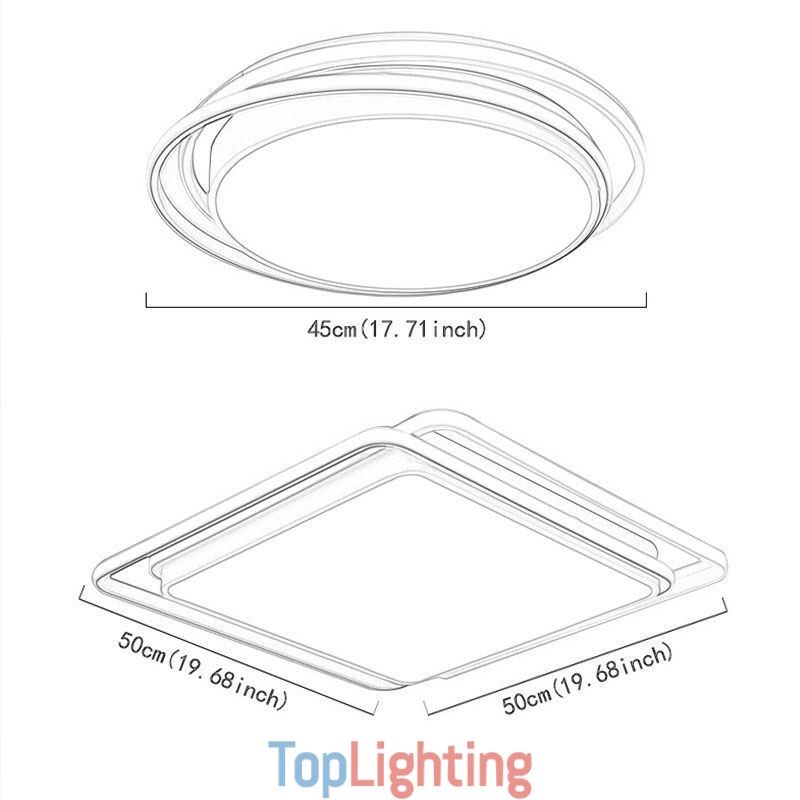 Modern Simple Flush Mount Geometric Ceiling Light Square Frame Lamp Light