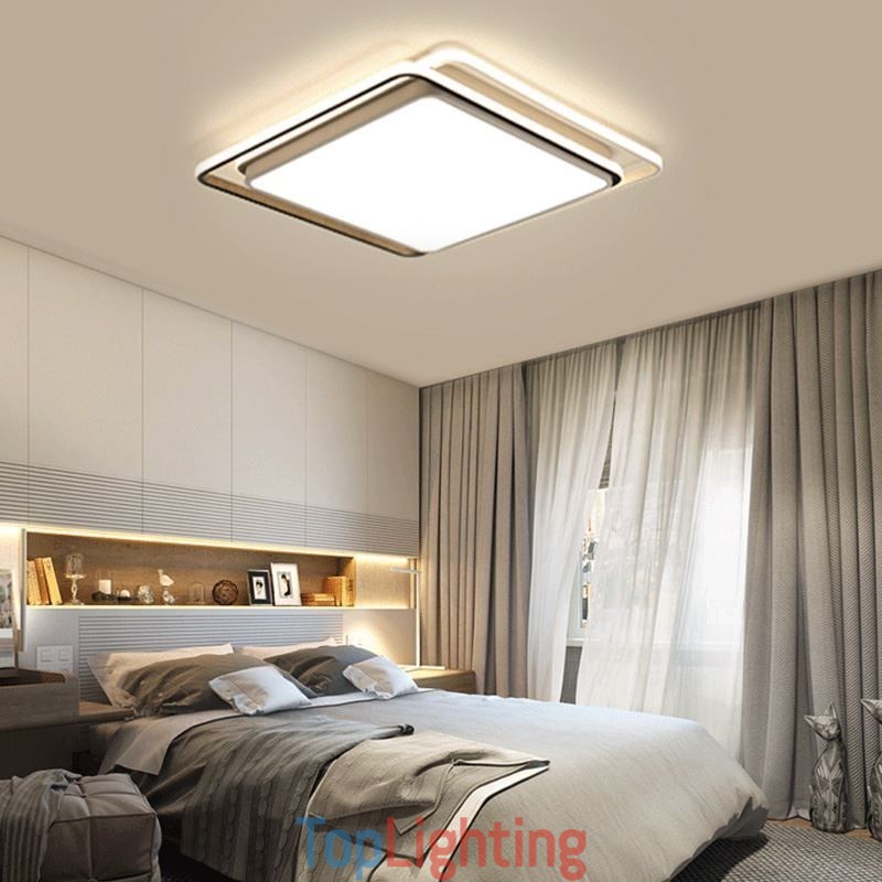 Modern Simple Flush Mount Geometric Ceiling Light Square Frame Lamp Light
