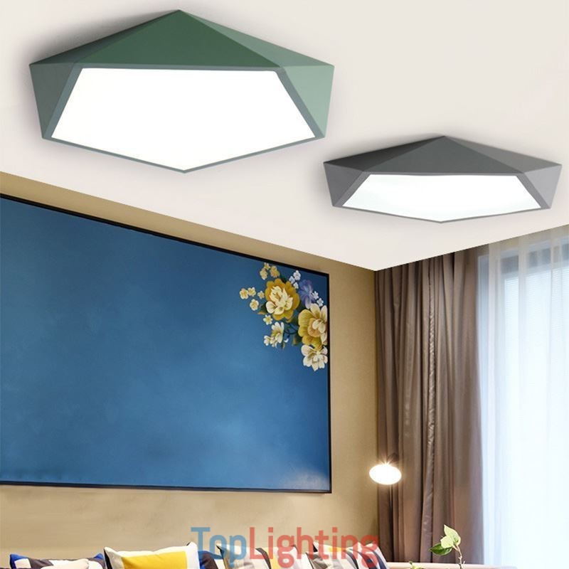 Modern Flush Mount Diamond Design Ceiling Light Ultra Thin Home Lighting Light