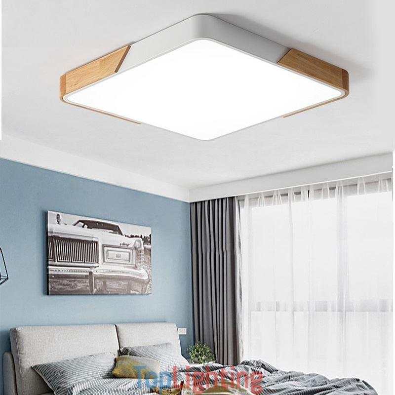 Simple Flush Mount Wood Frame Ceiling Light Super Thin Design Lamp Dinging Light