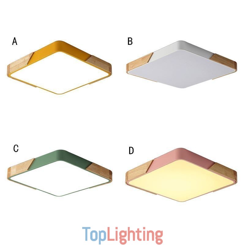 Simple Flush Mount Wood Frame Ceiling Light Super Thin Design Lamp Dinging Light