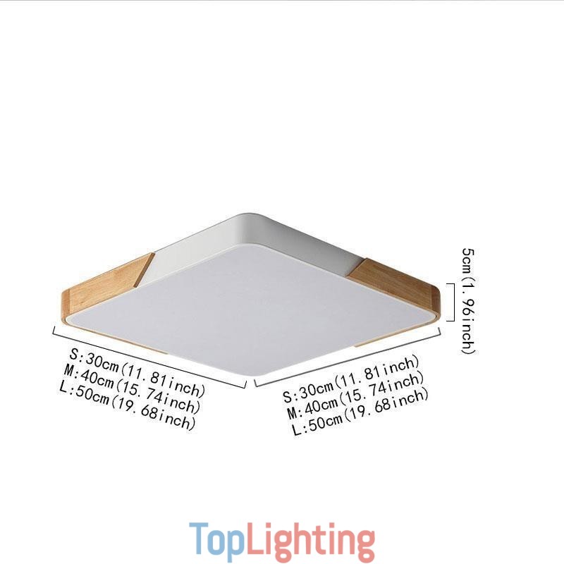 Simple Flush Mount Wood Frame Ceiling Light Super Thin Design Lamp Dinging Light