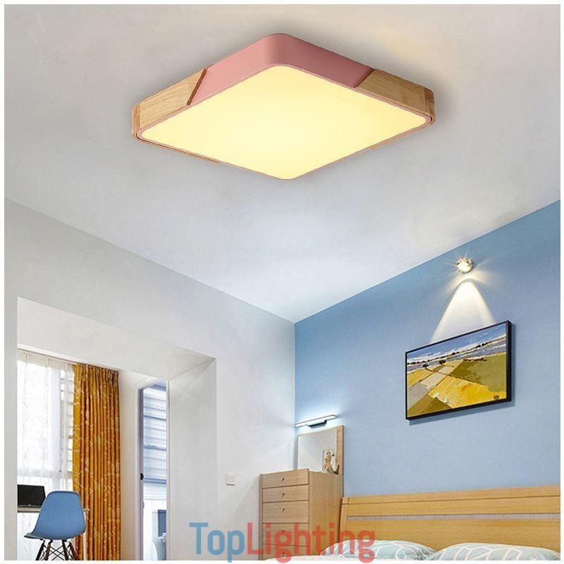 Simple Flush Mount Wood Frame Ceiling Light Super Thin Design Lamp Dinging Light