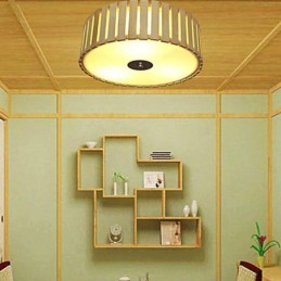 Large Bamboo Flush Mount Chinese Creative Ceiling Light Kid's Lighting