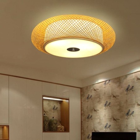 Modern Bamboo Flush Mount Chinese Woven Ceiling Lighting Modern Bamboo Flush Mount Chinese Woven Ceiling Lighting