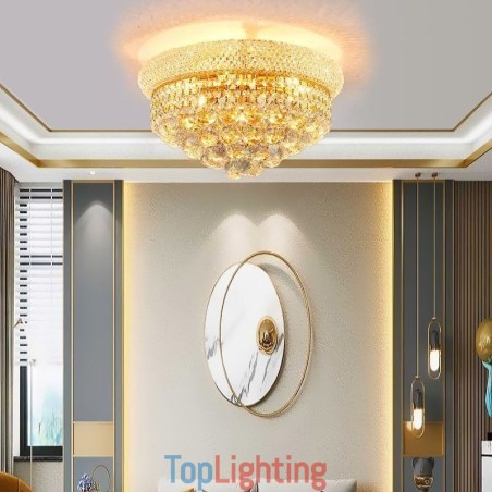 European Flush Mount Light Luxury Crystal Ceiling Light European Flush Mount Light Luxury Crystal Ceiling Light