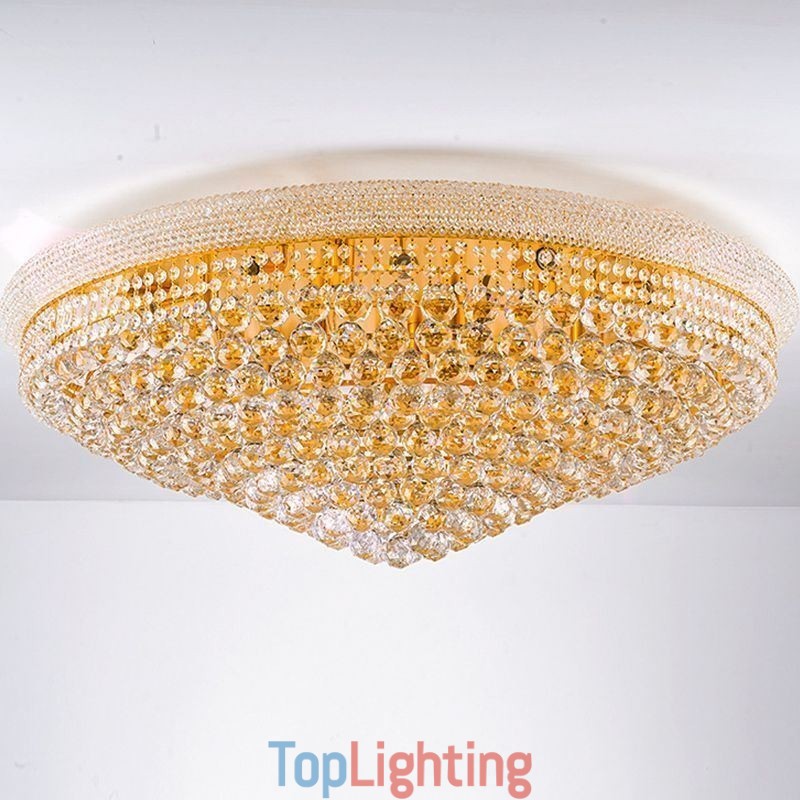 European Flush Mount Light Luxury Crystal Ceiling Light