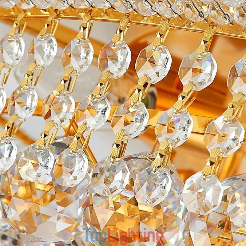 European Flush Mount Light Luxury Crystal Ceiling Light