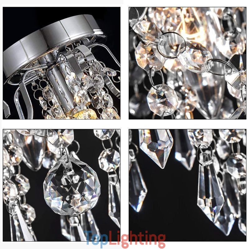 Modern Minimalist Flush Mount Single Crystal Ceiling Light