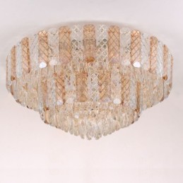 Crystal Flush Mount Double Layer Round Luxury Decrative Ceiling Light 80cm
