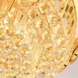 Crystal Flush Mount Round Electroplated Gold Luxury Decrative Ceiling Light 80cm