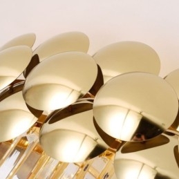 Crystal Flush Mount Round Electroplated Gold Luxury Decrative Ceiling Light 80cm