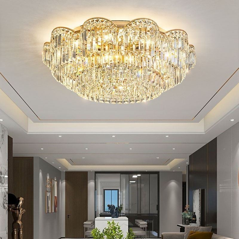 Crystal Flush Mount Luxury Round Crystal Decoration Ceiling Light