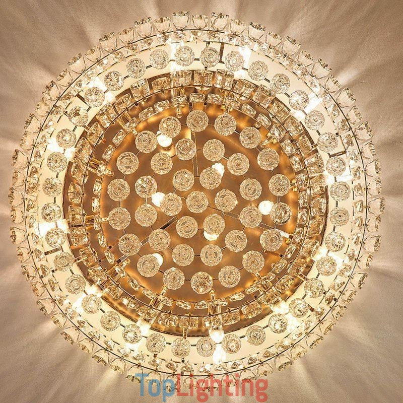 Luxury Crystal Flush Mount Round Crystal Decoration Ceiling Light