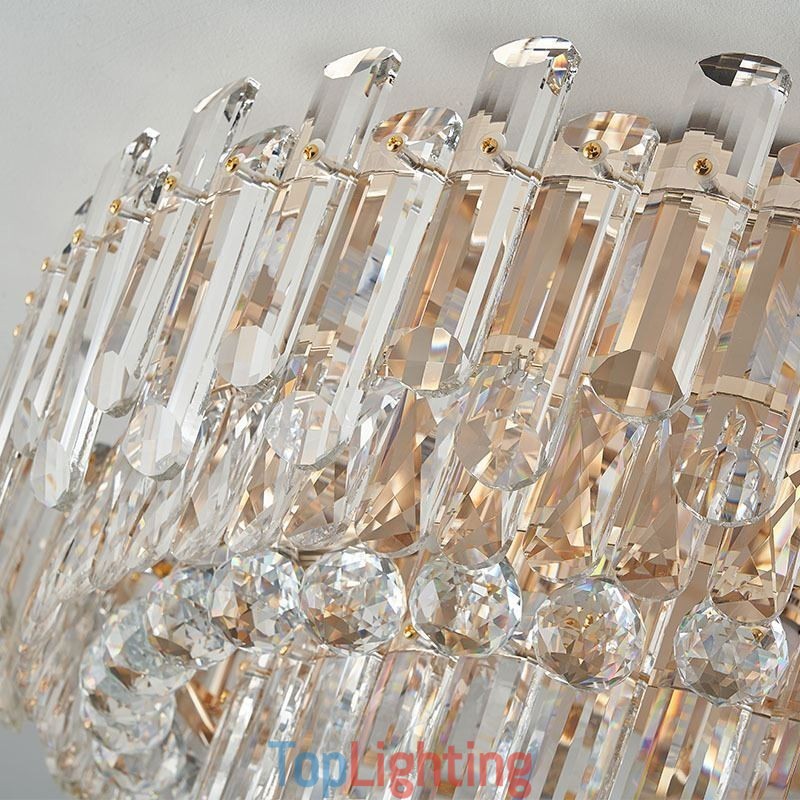 Luxury Crystal Flush Mount Round Crystal Decoration Ceiling Light