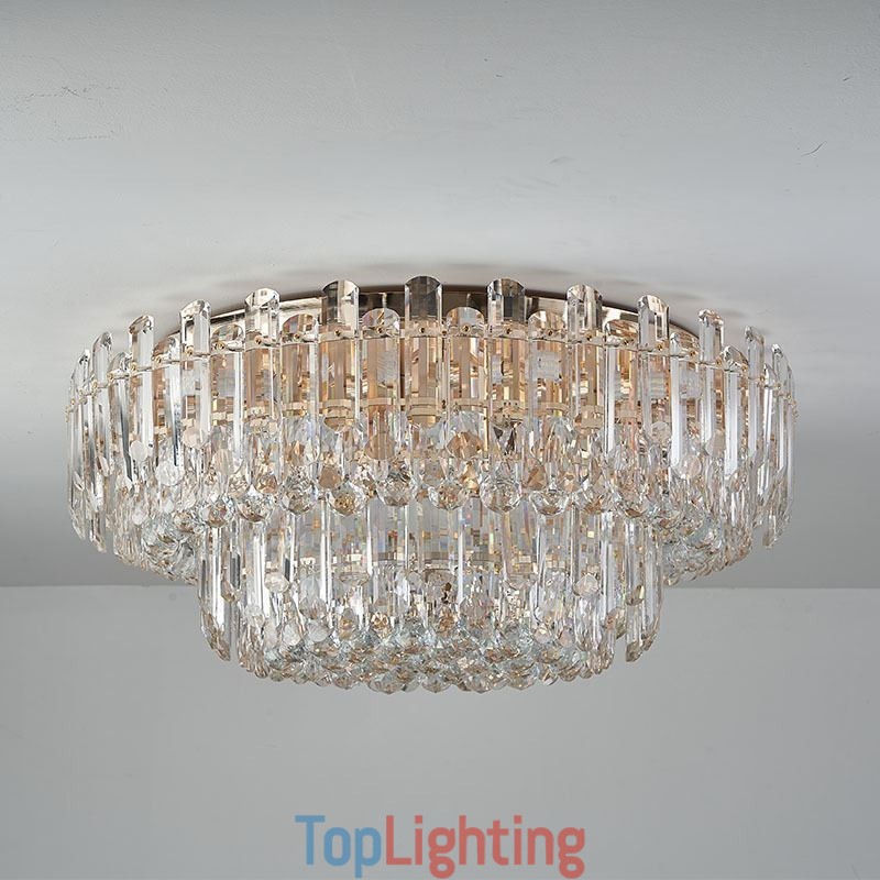 Luxury Crystal Flush Mount Round Crystal Decoration Ceiling Light