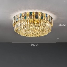 Crystal Flush Mount Round Crystal Decoration Ceiling Light Crystal Shell Lampshade