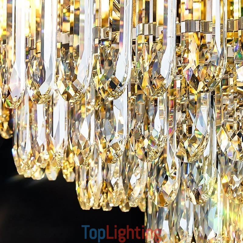Crystal Flush Mount Round Crystal Decoration Ceiling Light Crystal Shell Lampshade