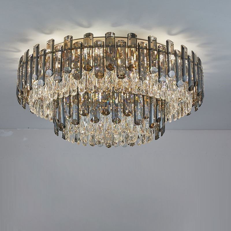 Crystal Flush Mount Simple Modern Round Ceiling Light Dining Light