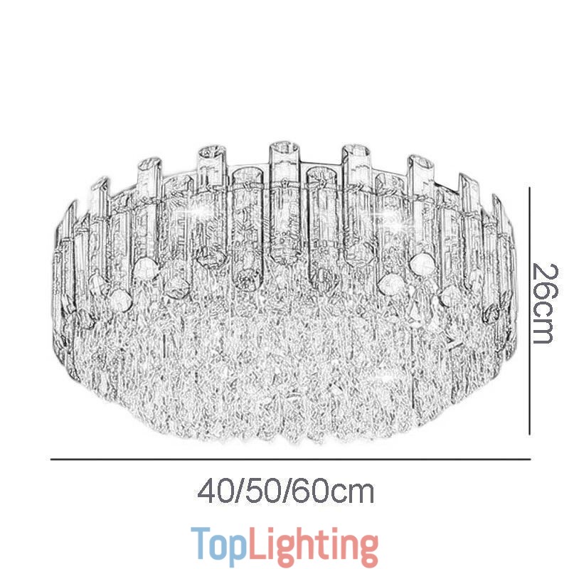 Crystal Ceiling Light Simple Modern Round Flush Mount Decorative Light