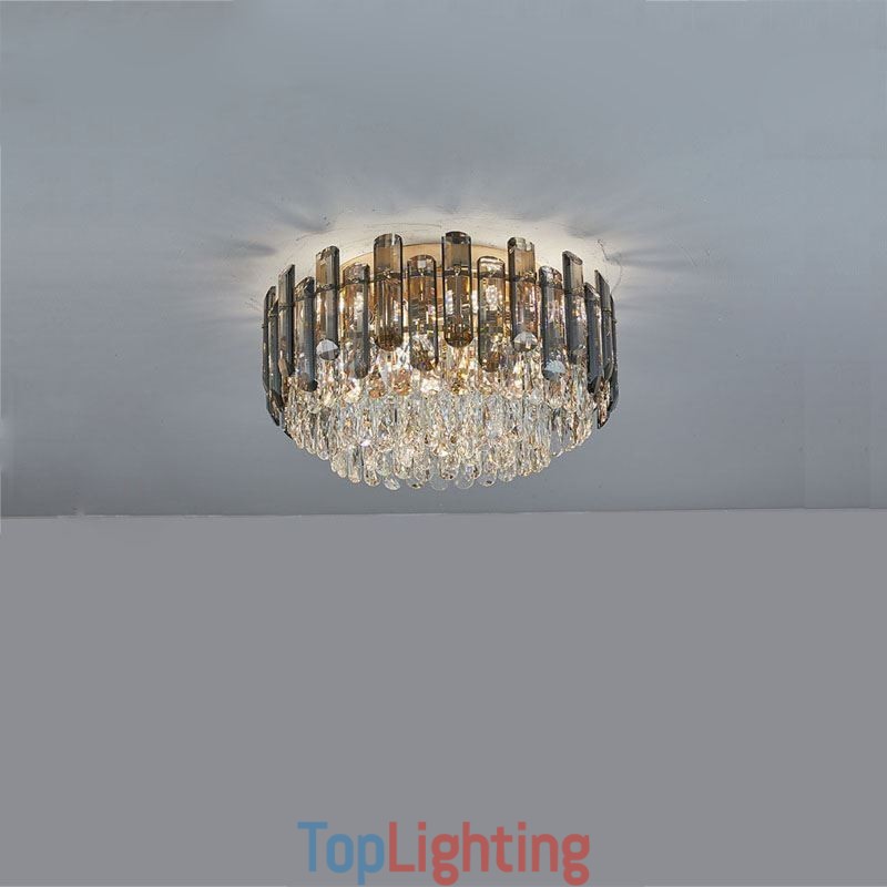 Crystal Ceiling Light Simple Modern Round Flush Mount Decorative Light