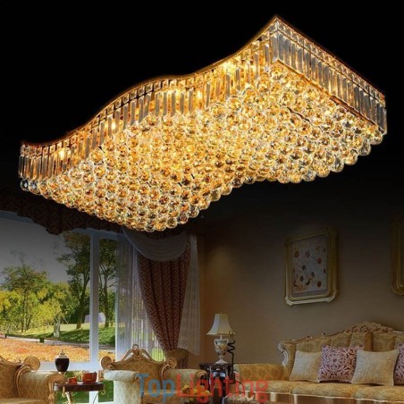 European Crystal Flush Mount Rectangle Chandelier European Crystal Flush Mount Rectangle Chandelier