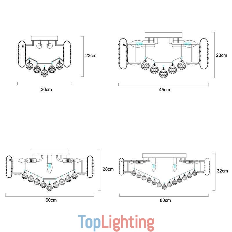 European Style Flush Mount Round Crystal Ceiling Light