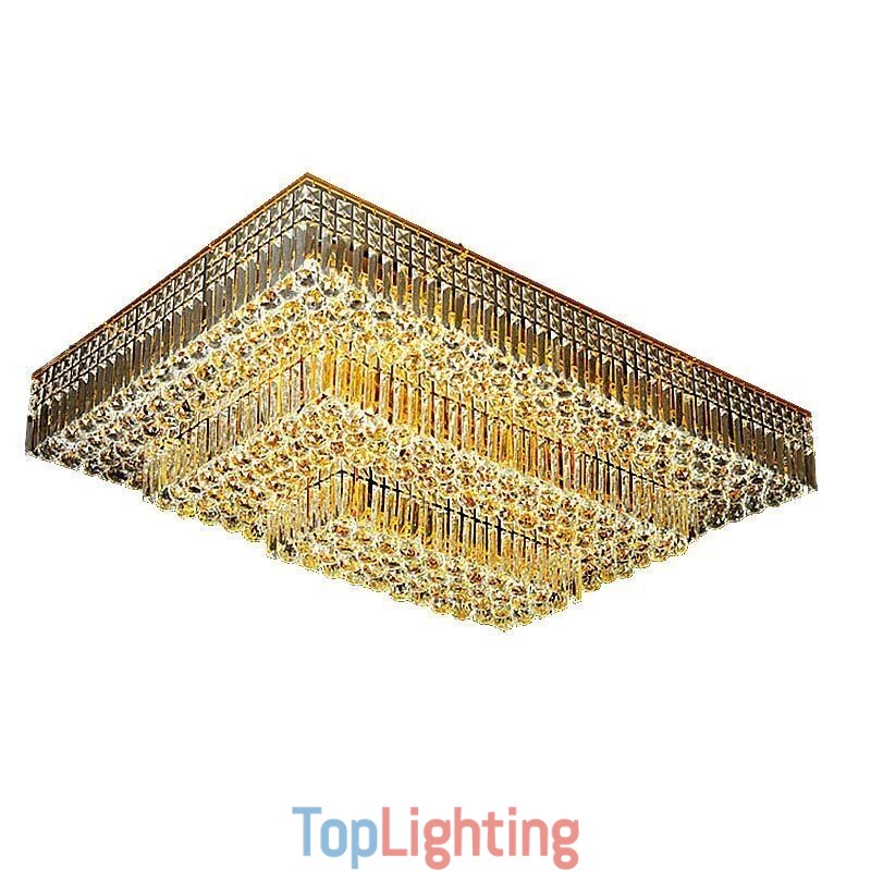 Modern Flush Mount Three Tiers Crystal Chandelier