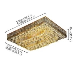 Modern Flush Mount Three Tiers Crystal Chandelier