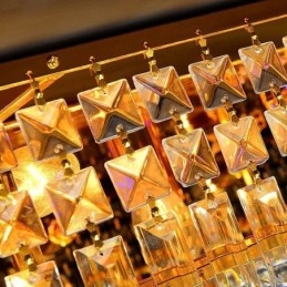Modern Flush Mount Three Tiers Crystal Chandelier