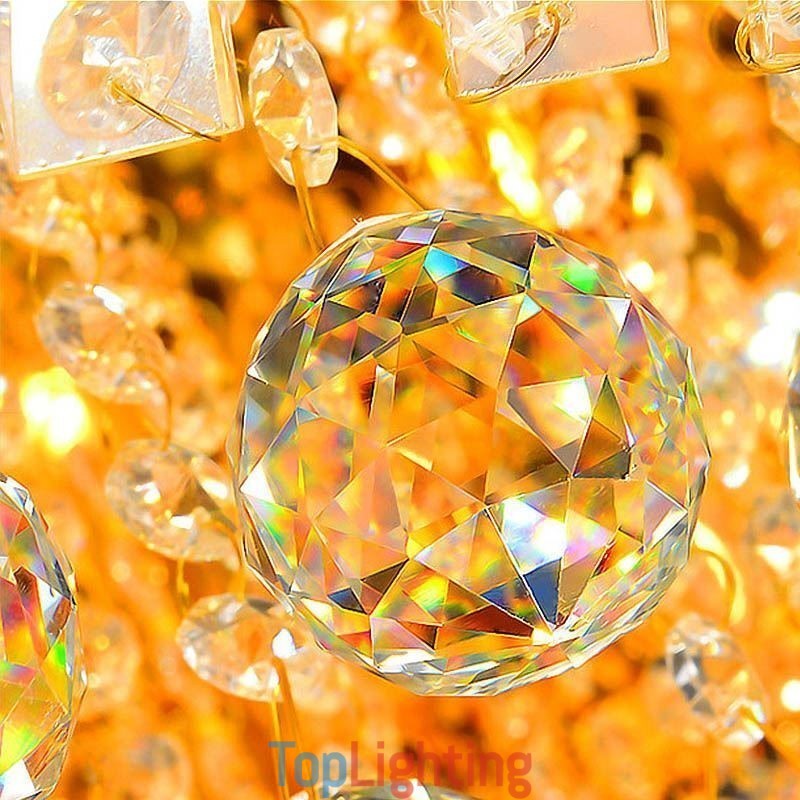 Modern Flush Mount Three Tiers Crystal Chandelier