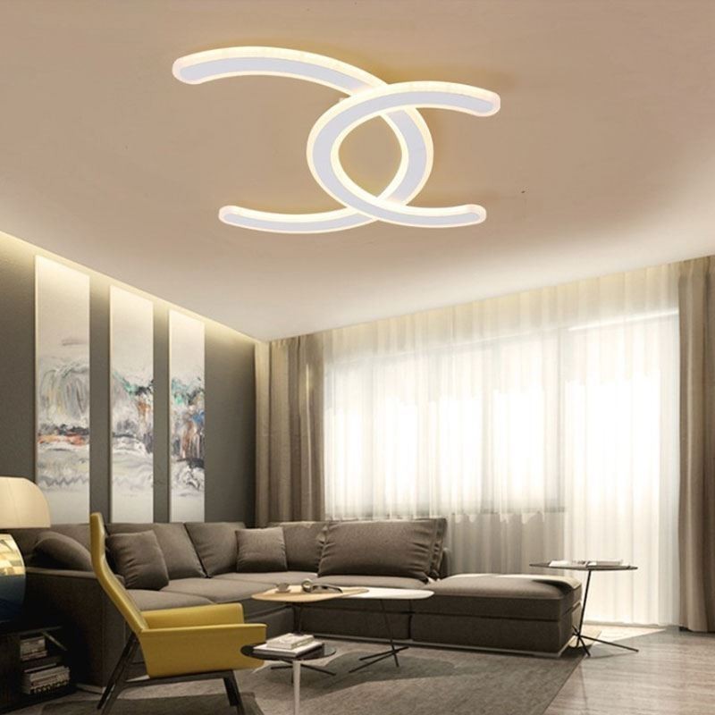 Modern Simple Flush Mount Letter C Acrylic Ceiling Light
