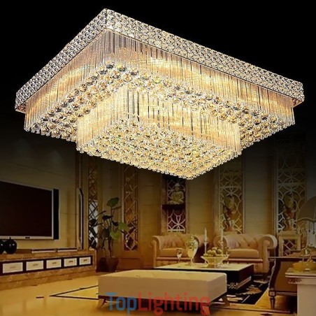 European Flush Mount Square Crystal Chandelier European Flush Mount Square Crystal Chandelier