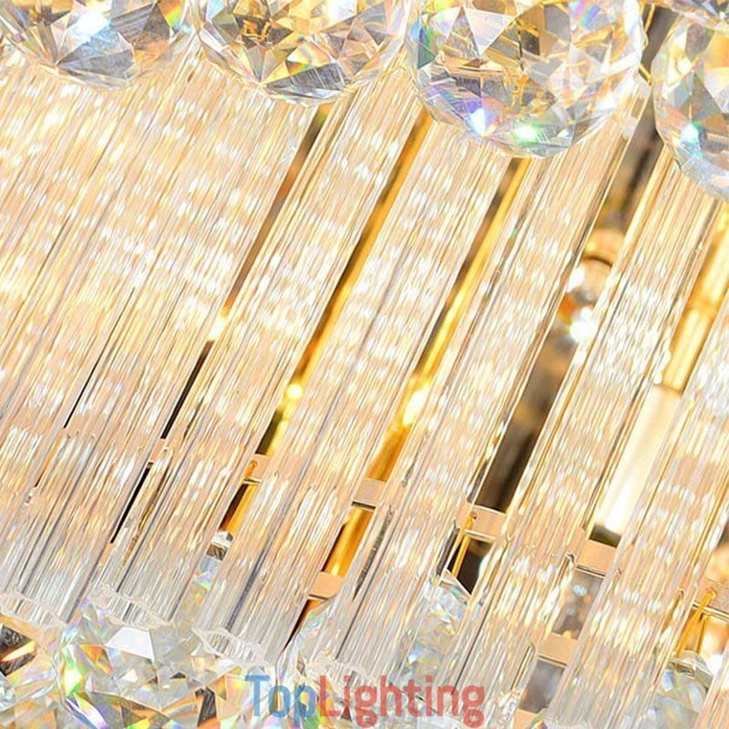 Modern Crystal Chandelier Round Flush Mounted