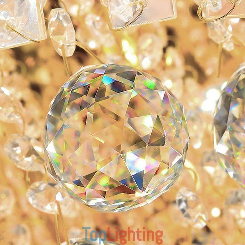 Modern Crystal Chandelier Round Flush Mounted