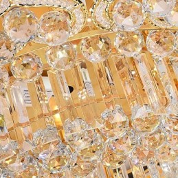 Elegant Flush Mounted Round Crystal Chandelier Flower Shaped