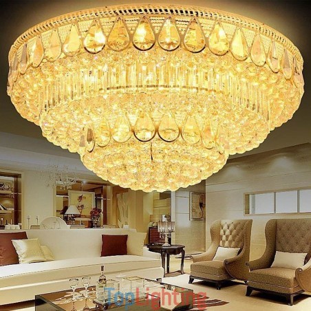 Luxury Flush Mount Crystal Ceiling Light Round Light Luxury Flush Mount Crystal Ceiling Light Round Light