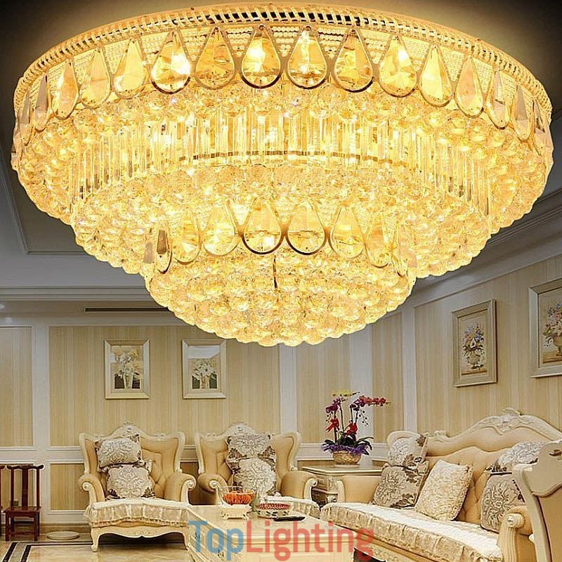 Luxury Flush Mount Crystal Ceiling Light Round Light