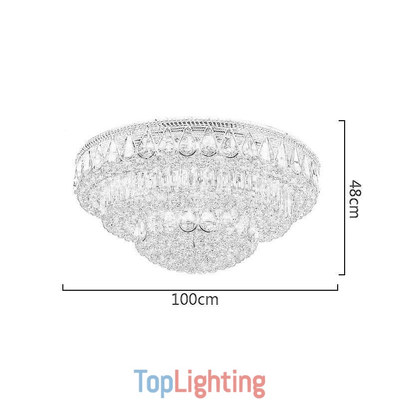 Luxury Flush Mount Crystal Ceiling Light Round Light