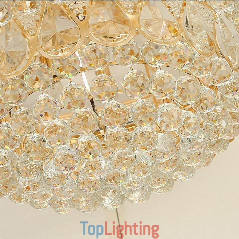 Luxury Flush Mount Crystal Ceiling Light Round Light