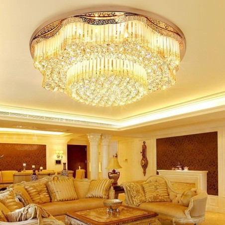 Contemporary Flush Mount Crystal Ceiling Light Luxury Round Lighting Contemporary Flush Mount Crystal Ceiling Light Luxury Round Lighting