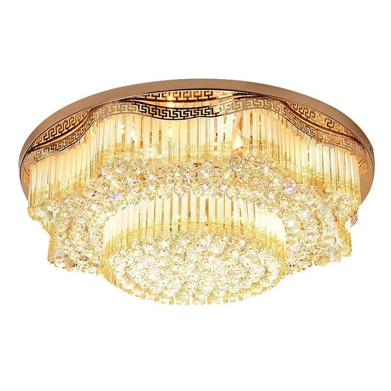 Contemporary Flush Mount Crystal Ceiling Light Luxury Round Lighting