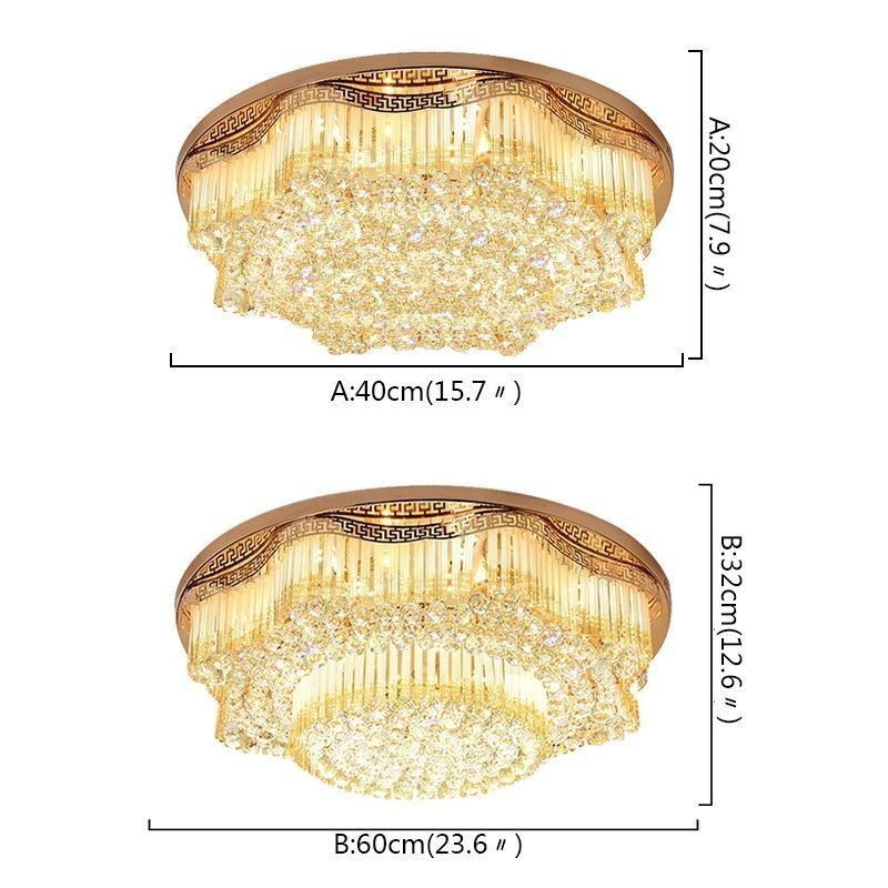 Contemporary Flush Mount Crystal Ceiling Light Luxury Round Lighting