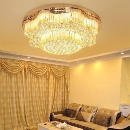 Contemporary Flush Mount Crystal Ceiling Light Luxury Round Lighting