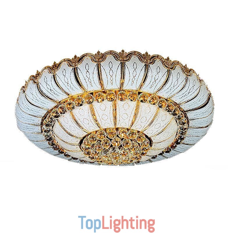 Contemporary Simple Flush Mount Crystal Ceiling Light Round