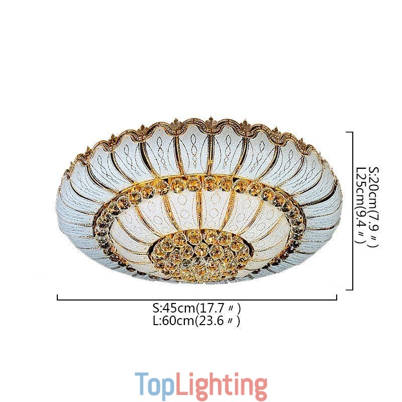 Contemporary Simple Flush Mount Crystal Ceiling Light Round