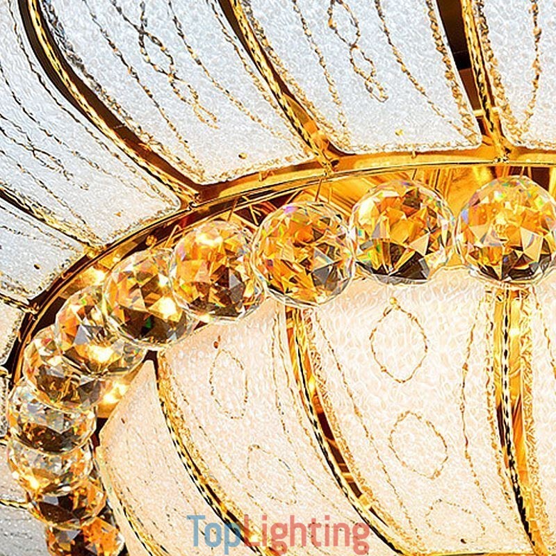 Contemporary Simple Flush Mount Crystal Ceiling Light Round